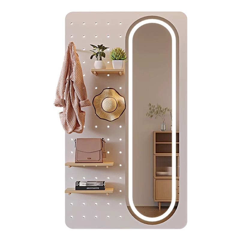 Hole board full-length mirror integrated home wall full-length mirror custom porch storage rack wall-mounted coat rack full-length mirror