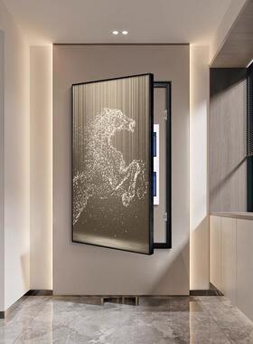 意式极简马到成功大尺寸推拉电表箱装饰画画多媒体盒遮挡家用挂画