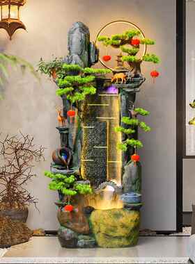 假山流水喷泉景观循环水办公室客厅装饰品鱼池风水轮落地招财摆件