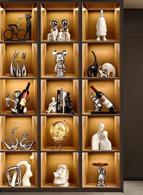 现代轻奢酒柜装饰品摆件客厅电视柜别墅大平层高级感餐柜工艺礼品