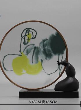 新中式创意抽象艺术品摆件客厅电视柜玄关铁艺亚克力软装饰品摆设