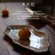New Chinese style decorative tray wooden fossil dried fruit tray entrance entrance key storage ornaments for household coffee table tray