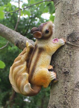 模拟松鼠户外花园雕塑花园庭院爬树装饰品幼儿园装饰树脂工艺品模