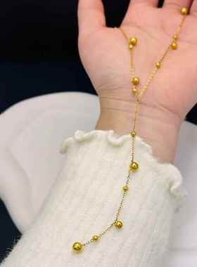 Tibbing Bead Ball Titanium Steel Necklace Women