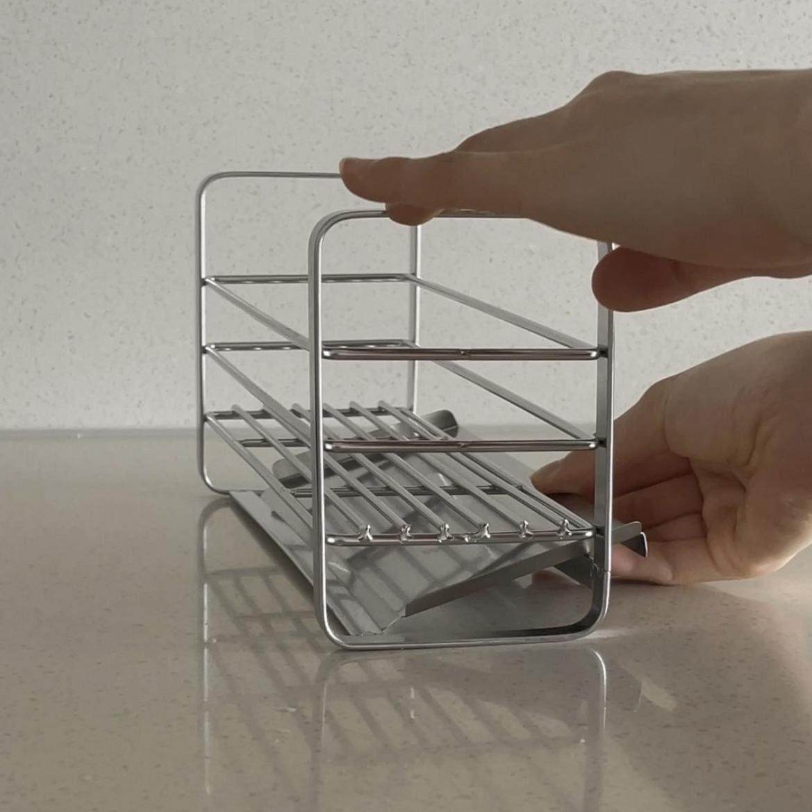 NatiHome纳提304不锈钢厨房海绵沥水架洗洁精抹布台面水槽收纳层,淘宝优惠券,粉丝福利购,淘宝优惠卷