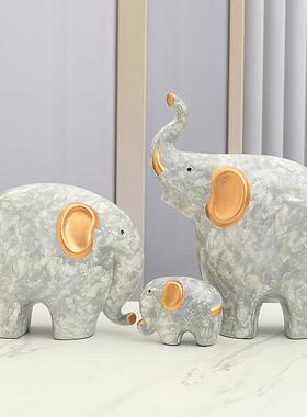 轻奢大象摆饰陶瓷客厅电视柜卧室温馨摆设结婚乔迁礼物家居装饰品