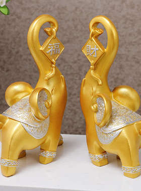 客厅招财大象摆件一对玄关装饰品套装系列轻奢高档酒柜电视柜装饰
