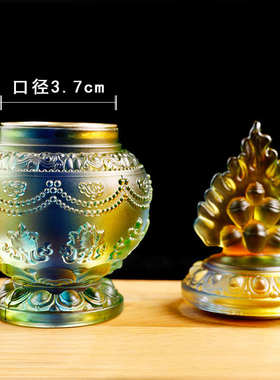 琉璃八吉祥摩尼宝瓶龙王宝瓶藏式民族品莲花宝瓶供佛藏式摆件