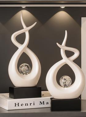 好看的摆件高端大气上档次摆件现代轻奢风生水起客厅酒柜电视机柜