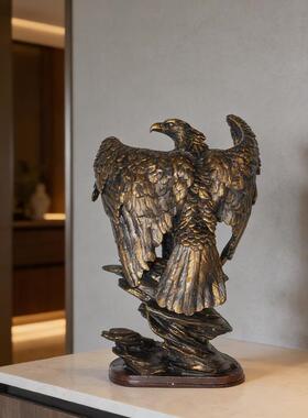 户外花园老鹰树脂摆件乔迁开业工艺品雄鹰大鹏展翅家居办公室装饰