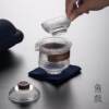High-end fish glass bubble cup, portable travel tea set, one pot, two tall cups, quick cup, temperature-resistant tea cup, Kung Fu tea set