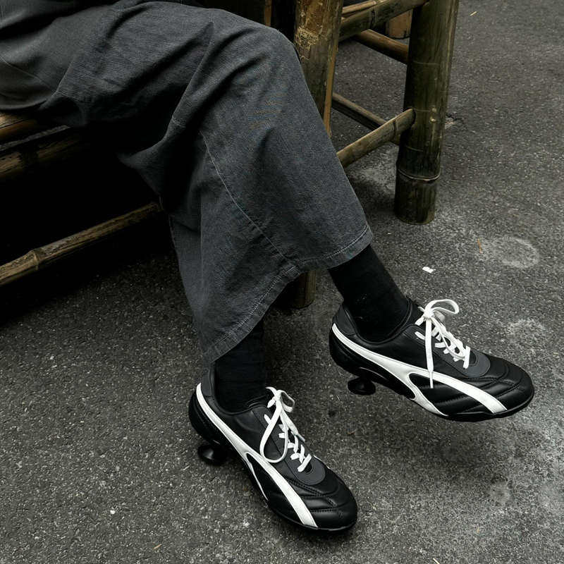 黑色高跟鞋女2025新款休闲透气运动鞋设计感小众深口系带圆头单鞋,淘宝优惠券,粉丝福利购,淘宝优惠卷