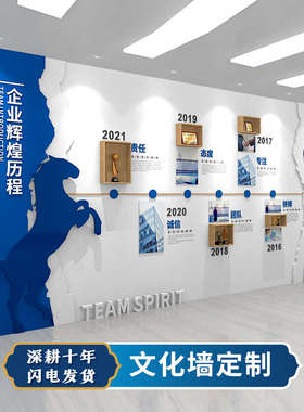 企业文化墙定制亚克力3d立体墙贴公司团队员工风采照片墙设计制作