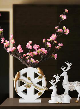 中式复古麋鹿花瓶摆件创意客厅进门玄关电视柜酒柜插花装饰品摆设