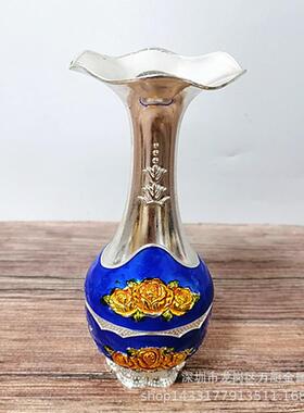 创意家居摆台装饰花瓶锌合金花瓶酒店餐厅桌面摆台金属花瓶
