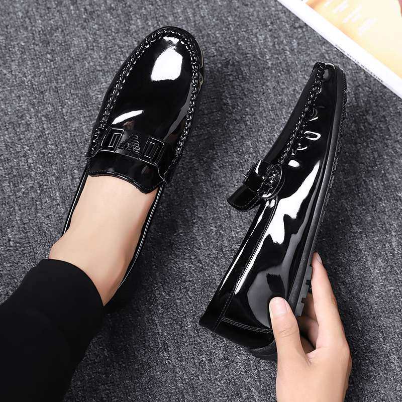 冬季加绒皮鞋男豆豆鞋个性夜店发型师懒人无鞋带棉鞋漆皮金属逗逗,淘宝优惠券,粉丝福利购,淘宝优惠卷