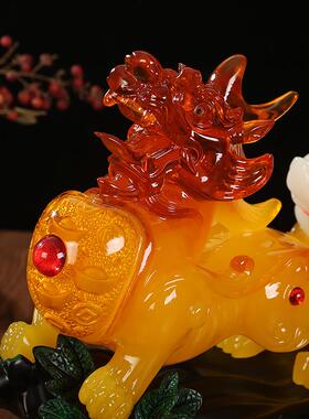 仿玉招财貔貅摆件家居客厅玄关办公桌书房装饰品开业乔迁礼品