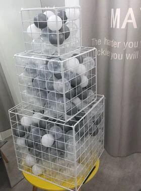 铁艺网格立方体展示架海洋球收纳筐网红橱窗直播间工作室装饰摆件