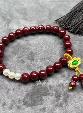 厂家直播货源女款天然原矿朱砂紫金砂单圈手串手链