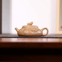 Qingya Teacher Jiangs original ore mud 150cc pure handmade Yixing purple clay pot