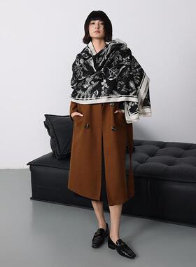 Women'S Winter, Loose Floral Pattern Shawl, Floral Print