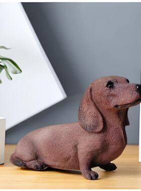 腊肠犬摆件创意家居客厅树脂工艺品桌面摆设装饰品萌趣