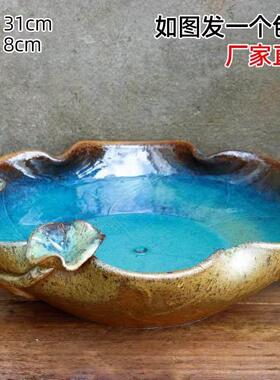 生态缸古法养鱼流水陶罐摆件酒店民宿复古日式造景开口过滤循环水