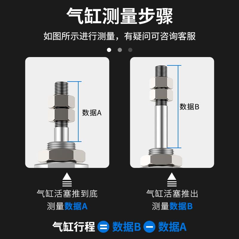 小型气动六角活塞杆不回转迷你气缸CDJ2KB16/10-15-20-25-30-50-B - 图2