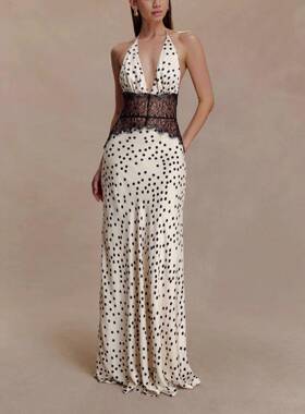 Women's Sexy Deep V Backless Lace Dress, Summer Fashion Fitt