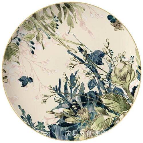 Creative Retro Flower Plate Western Pasta Plate Household - 图2