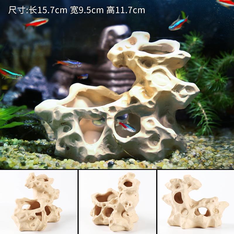 鱼缸沉底摆件鱼缸造景假山陶罐躲避屋活石水草虾屋水族用品摆设陶