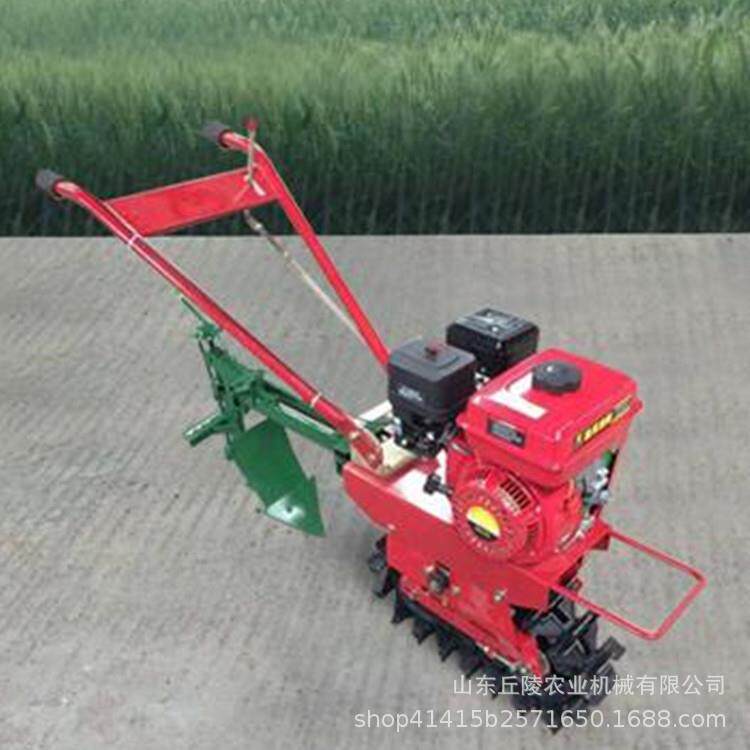 Multifunctional pastoral management machine, small household chain-type crawler tiller, hand-pushed farmland trenching machine