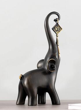 源头工厂黄铜大象摆件一对家居装饰开业礼品纯铜工艺品摆件高级感