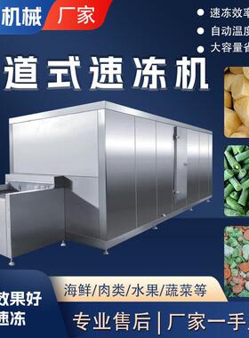 隧道式速冻机面食速冻机大虾水饺隧道式速冻机肉丸蟹棒汤圆冷冻机