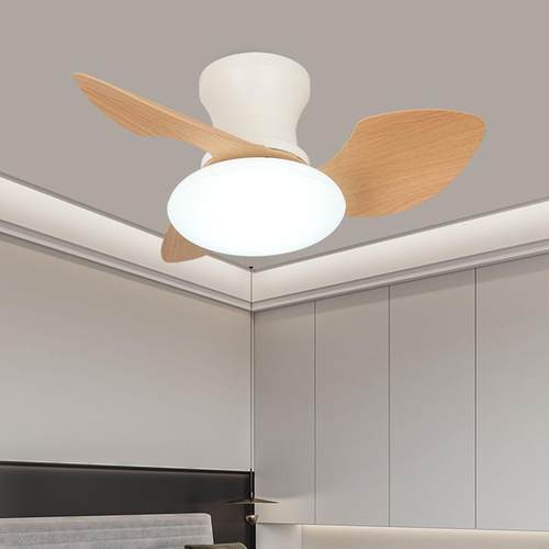 中古木132扇灯胡桃家用餐厅书风房卧室风扇灯智能照一明体家用吊 - 图2