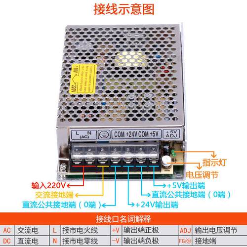 D-50BAC220V转5V12V24V双组输出开关电源交流转直流明伟开关电源 - 图1