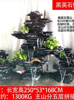 天然英石庭院假山造景 中式户外景观摆饰 可定制真石头落地鱼池装