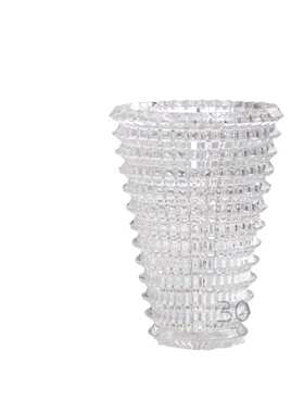 圆形大口径水晶璀璨花瓶简约北欧创意插花花瓶样板间客厅软装摆件