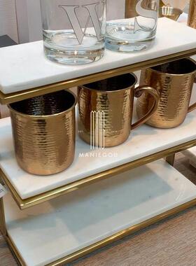 天然大理石高脚餐桌厅蛋糕架展示架摆件装饰品工艺礼品摆饰置物收