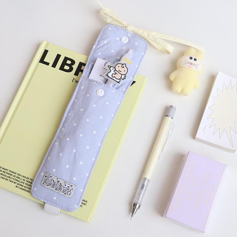 3egiz原创书签笔套波点蝴蝶结可爱小笔袋便携高颜值ipad书本绑带 - 图3