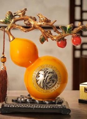 电视柜上的装饰品摆件高级感客厅高级感古风玄关柜入户门桌面葫芦