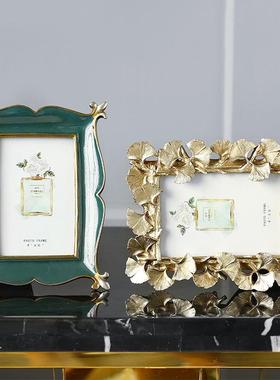 美式轻奢风墨绿色6寸组合摆台相框摆件欧式创意个性婚纱照桌面