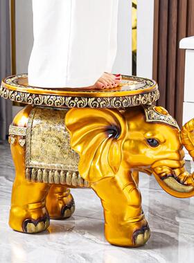 大象换鞋凳欧式现代家用落地摆件门口创意穿鞋凳客厅装饰乔迁礼品