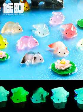 夜光可爱呆呆小蝾螈 微景观创意装饰品配件办公室桌面迷你小摆件