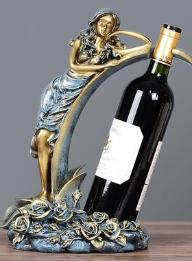 创意情侣天鹅红酒架摆件欧式葡萄酒瓶架客厅桌餐酒柜装饰品礼物