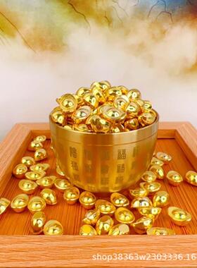 一桶金聚宝盆工艺品沙金装饰摆件