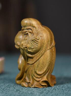 绿檀木雕刻寿星公摆件寿公雕刻工艺品福禄寿仙翁老人祝寿装饰品