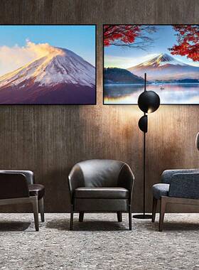 日本富士山装饰画日式寿司店居酒屋挂画日本料理街景山水风景壁画