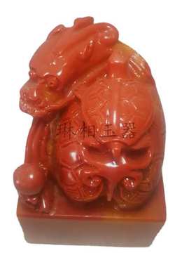 仿古雕刻福建寿山石龙龟印  印玺摆件 仿南红章会销卖批发
