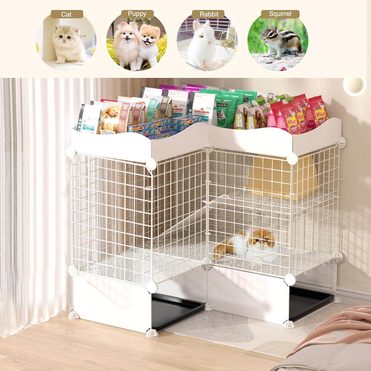 家用兔别墅狗物2厕所层 带笼笼猫笼笼小动新款,淘宝优惠券,粉丝福利购,淘宝优惠卷